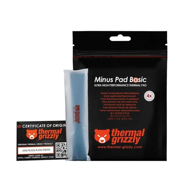 Thermal Grizzly Minus Pad Basic - Värmeledande platta - svart (paket om 4)