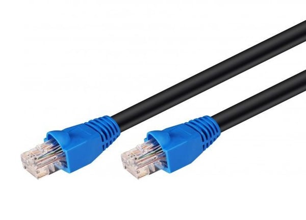 MicroConnect - Nettverkskabel - RJ-45 (hann) til RJ-45 (hann) - 5 m - 6.2 mm - UTP - CAT 6 - utendørs, uten hindringer - svart