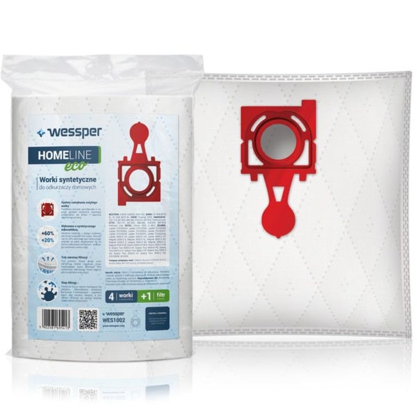 Wessper WES1002, Sylindervakuum, Støv pose, Hvit, Mikrofiber, Syntetisk, ZMB03K, IZ-49.4220, 49.4220, WP-7432-3, ZVCA300B, SafBag red, Zelmer