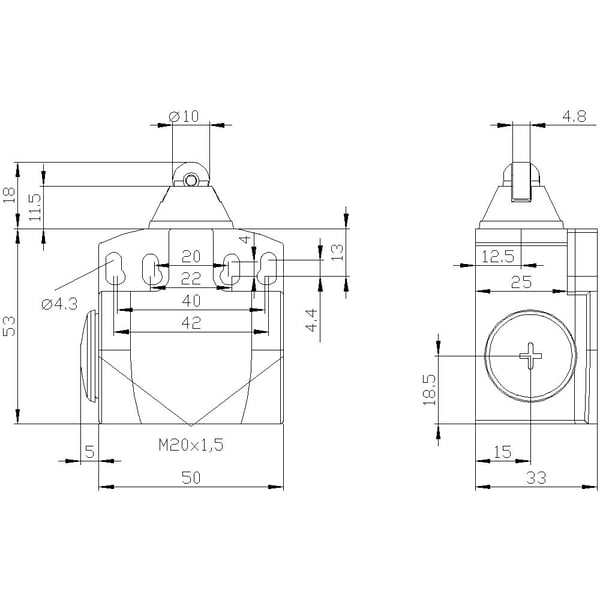 Siemens 3SE52420BD03 3SE5242-0BD03 Stoppkontakt 6 A Rullkolv, plastrulle IP66, IP67 1 st