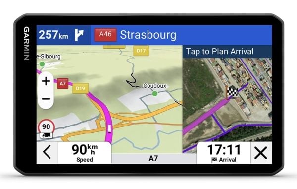 Garmin dezl LGV720, 17,6 cm (6,95"), 1024 x 600 piksler, TFT, 88,9 x 152,4 mm (3,5 x 6"), horisontalt, 89 x 152 mm