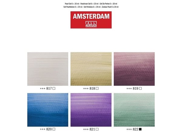 Amsterdam Standard Series akrylmaling perlemor, 6 x