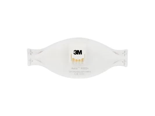 3M Atemschutzmaske 9332+, Flatfoldet, FFP3, Hvit, En Størrelse, Voksen - 1 stk.