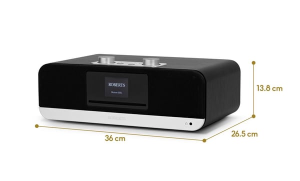 Roberts Radio Blutune 300L, DAB+, DMB, FM, MP3, WMA, Svart, Utvendig, AC, 360 mm