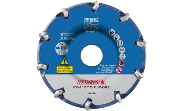 PFERD Milling tools with ALUMASTER cutting inserts, HSD-F design for flat applications, 1 stykker