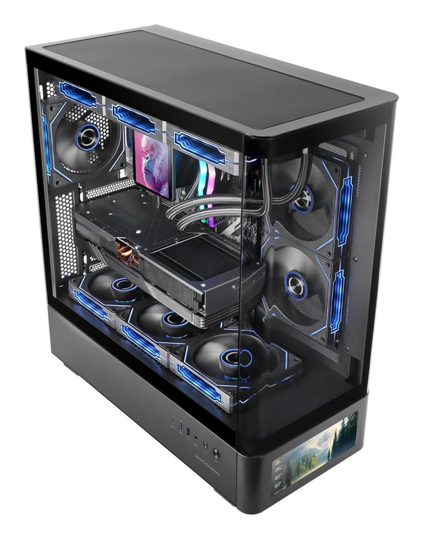 Mars Gaming MCLCDPRO PC-kabinett ATX/micro ATX/Mini-ITX, svart herdet glass