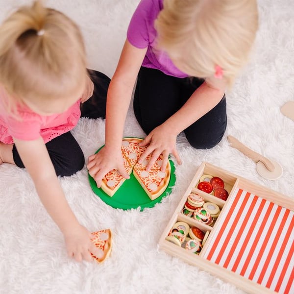 Melissa & Doug Wooden Pizza Party, Leksaksset med köksredskap, Pizza Party, 3 År, Trä, Multifärg, Trä