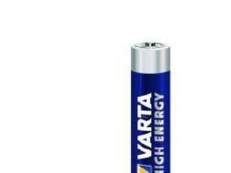 Varta High Energy AAA, Engangsbatteri, Alkalinsk, 1,5 V, 8 stykker, Blå, Sølv, AAA