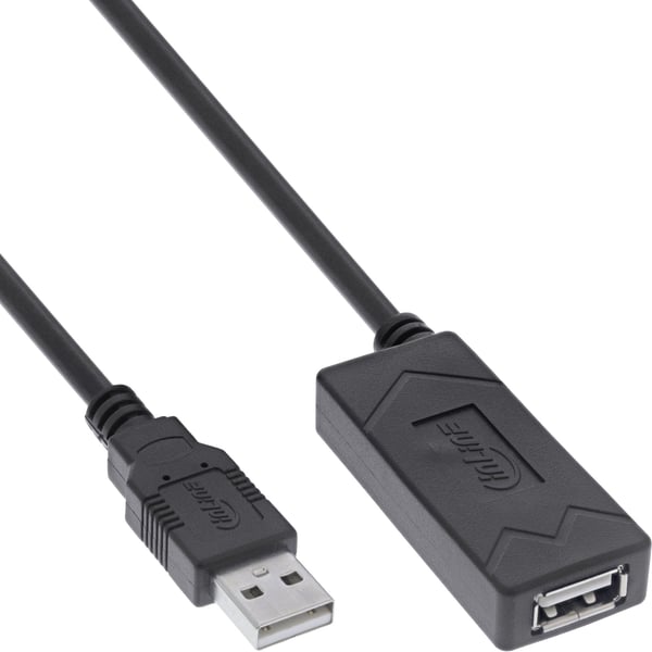 InLine 34617A, 12,5 m, USB A, USB A, USB 2.0, 0,48 Gbit/s, Svart