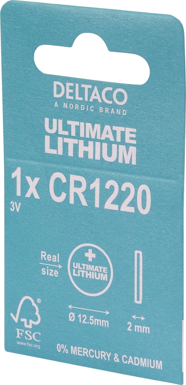 DELTACO Ultimate - Batteri CR1220 - Li - 40 mAh
