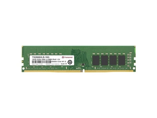 TRANSCEND 16GB DDR4 2666Mhz U-DIMM 2Rx8 1Gx8 CL19 1,2V
