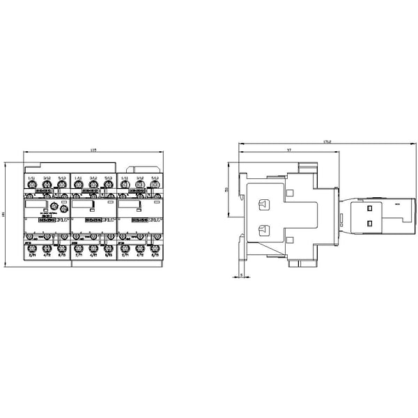 Siemens 3RA2423-8XF32-1AL2 Tähti-kolmio yhdistelmä 3 x kytkin 690 V/AC 1 kpl