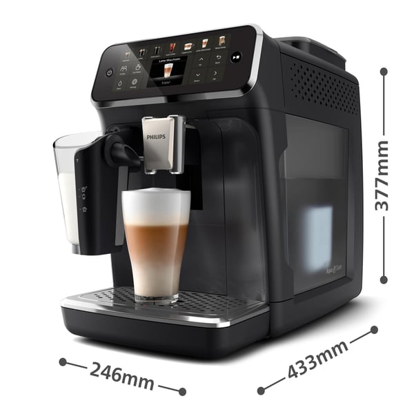Philips Series 4400 EP4441 - Automatisk kaffemaskin med melkeskummer - 15 bar - svart