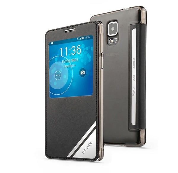 USAMS 6958444992242, Avattava kotelo, Samsung, Galaxy Note 4, Musta