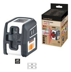 Laserliner SmartCross-Laser X, 10 m, 0,3 mm/m, 4°, 635 nm, Horisontell / Vertikal, 635 nm (< 1 mW)