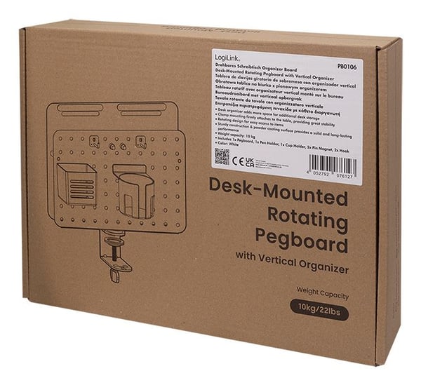 LogiLink PB0106, Stål, Plast, Hvit, Monokromatisk, Universell, 10 kg, 332 mm