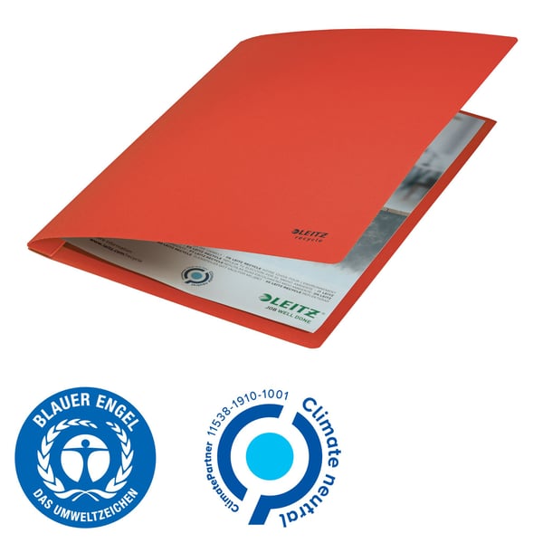 Leitz Recycle - Flat stangfil - for A4 (210 x 297 mm) - kapasitet: 250 ark - rød