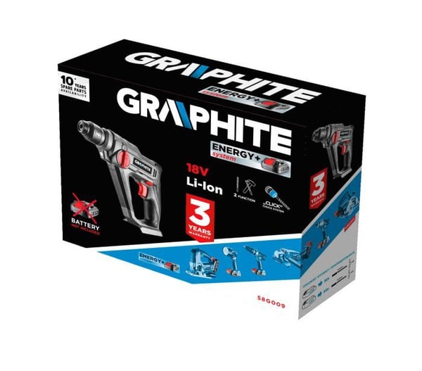 Graphite 58G009, SDS Plus, Harmaa, 1 cm, 900 RPM, 0,8 J, 5000 bpm