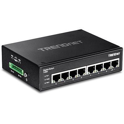 TRENDnet TI-G80 - Switch - ikke administreret - 8 x 100/1000 - DIN monterbar på skinne, væg-monterbar - DC strøm