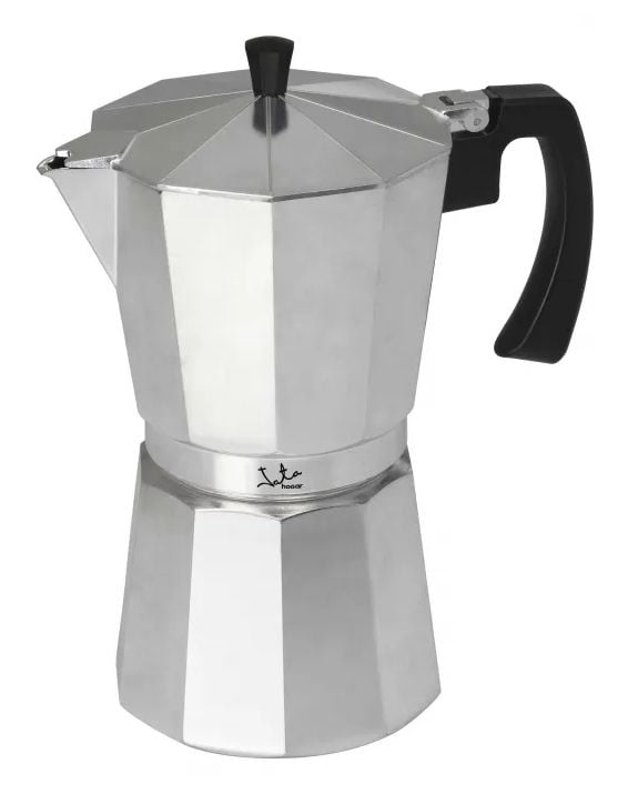 JATA CCA12 espressokannu, 6 kupillista, 0,6 l, alumiini, hopea