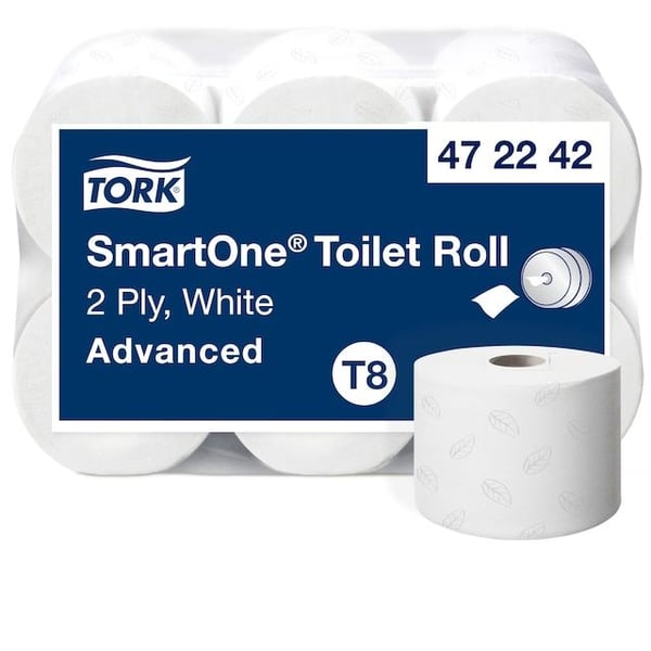 Toalettpapper Tork T8 SmartOne® Advanced, 2-lagers, vitt - (6 rullar per kartong)
