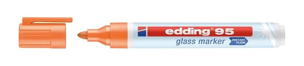 Edding 95, Sort, Lyseblå, Oransje, Rosa, Sort, Lyseblå, Oransje, Rosa, Hvit, Rund, 1,5 mm, 3 mm, Glass