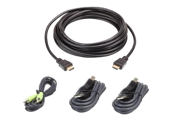 ATEN 2L-7D03UHX4 USB HDMI Secure KVM - Tastatur / video / mus / lyd / USB-kabelsett - TAA-samsvar - for ATEN CS1182H4
