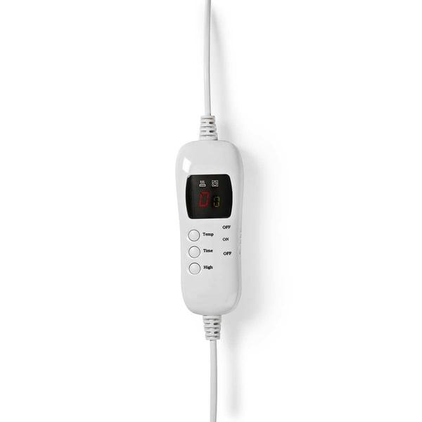 Nedis PEBL130CWT2 elektrisk teppe 120 W Grå, Hvit Fleece, Polyester