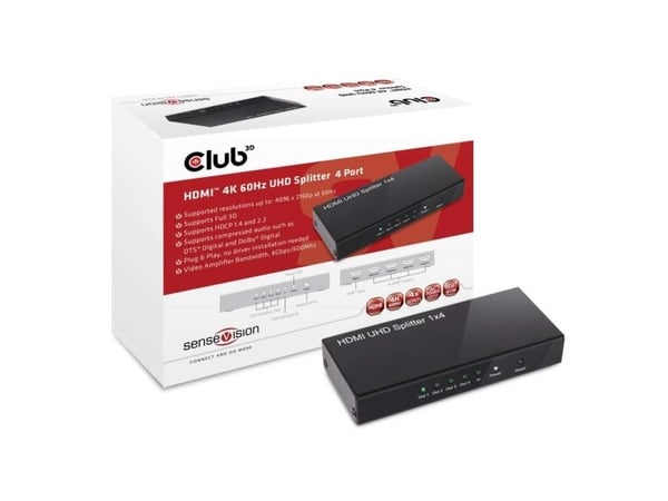Club 3D SenseVision CSV-1380 - Video/audiosplitter - 4 x HDMI
