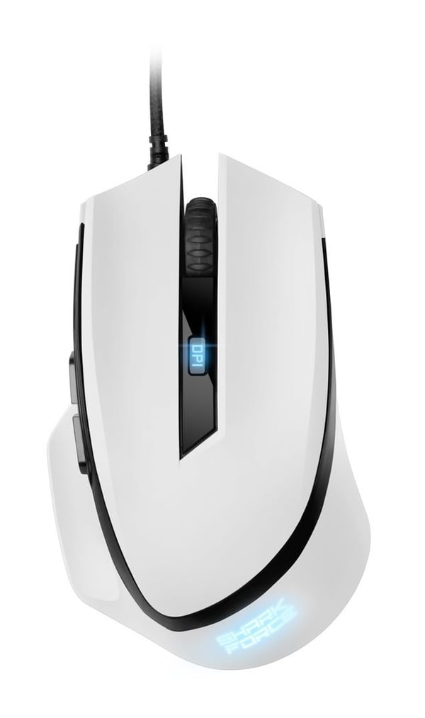 Sharkoon SHARK Force II - Mus - optisk - 6 knapper - kablet - USB - hvit