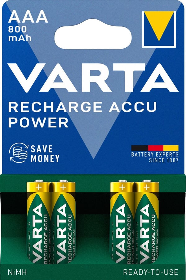 Varta Rechargeable Accu - Batteri 4 x AAA - NiMH - (oppladbart) - 800 mAh