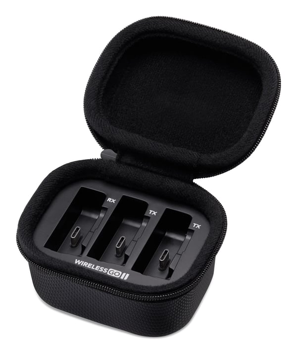 RØDE WIGOIICHARGINGCASE, Ladeetui, Rode, Wireless GO II, Svart, 5 V, 78 mm