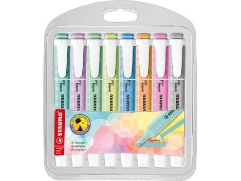 STABILO swing cool Pastel, 8 stykker, Flerfarget, Meisel tupp, Flerfarget, 1 mm, 4 mm