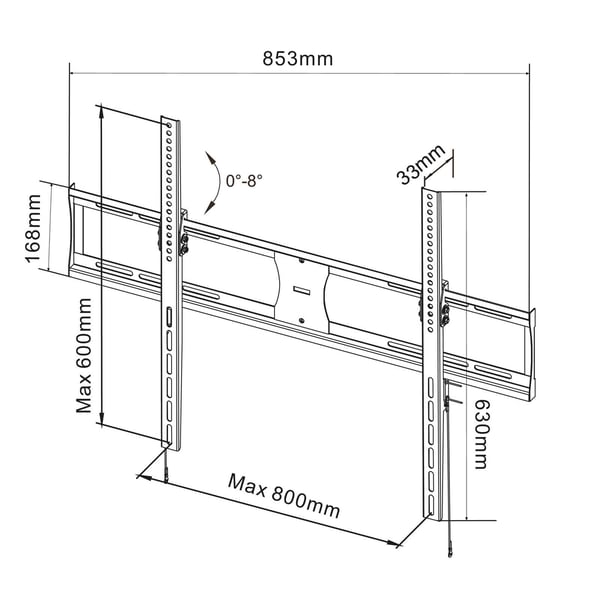 AK-MB-09 TV-kiinnike 60kg VESA 800x600mm 37-85" VESA 800x600mm 37-85"