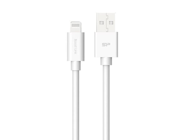Silicon Power Boost Link PVC LK15AL - Lightning-kabel - Lightning hann til USB hann - 1 m - skjermet - hvit