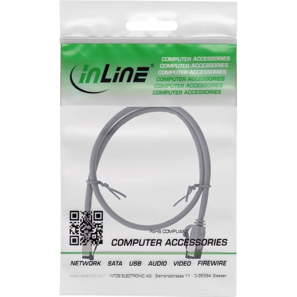 InLine 75311, 1 m, Cat8.1, U/FTP (STP), RJ-45, RJ-45, Grå