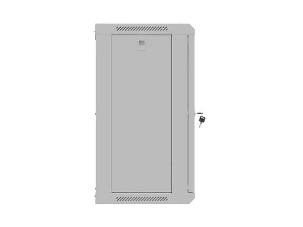 Lanberg WF03 Series - Skåp - 540 x 350, platt paket, med glasdörr - väggmontering - grå, RAL7035 - 12U - 19"