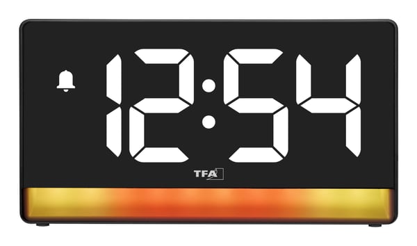 TFA-Dostmann 60.2051.01, Digital väckarklocka, Rektangel, Svart, inomhus, Vuxen/Barn, Pojke/flicka