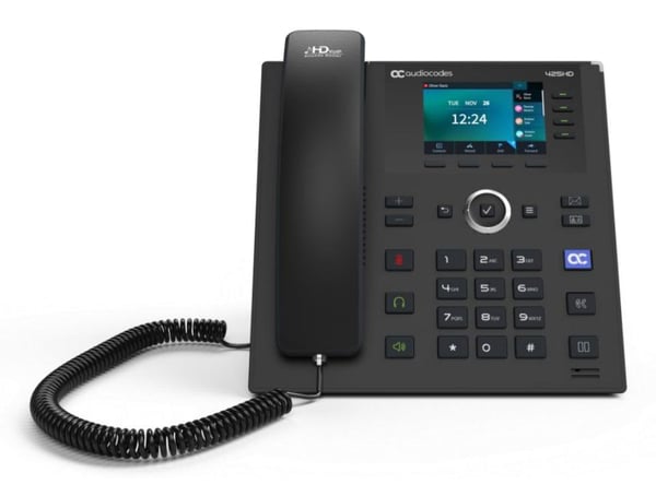 AudioCodes 425HD, IP Phone, Musta, Johdollinen puhelin, SIP-tiedot, 4 linjat, Painikkeet