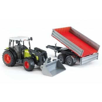 Bruder Claas Nectis 267 F tractor with frontloader and tipping trailer toy