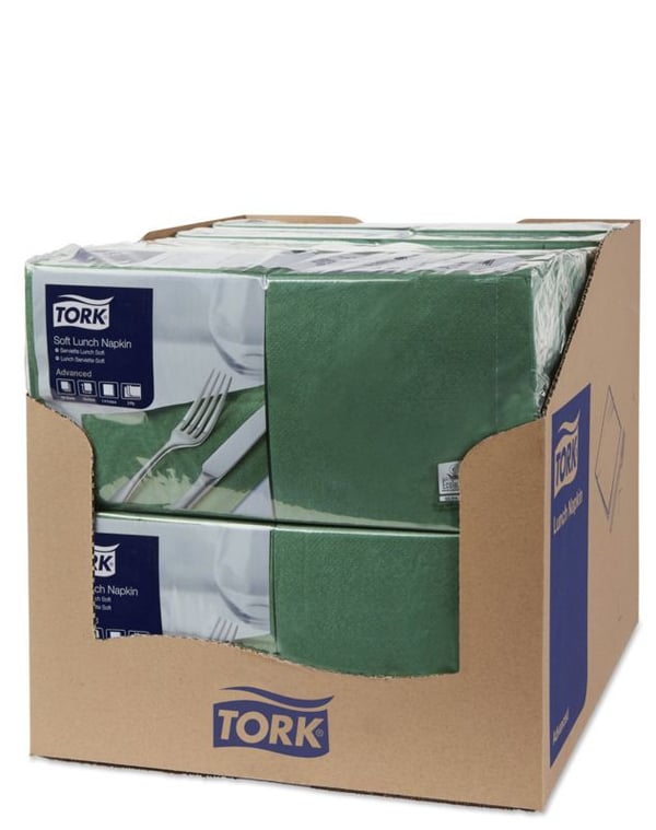 Tork 150 servietter Soft green, Grøn, monokromatisk, 325 mm, 328 mm, 328 mm, 328 mm, 162 mm
