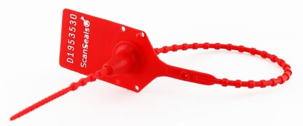Plombe plast pull-tight 305 mm, rød, kasse med 1.000 stk.