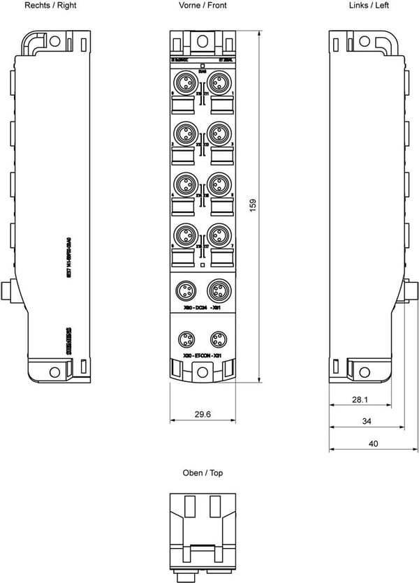 Siemens 6ES7141-5BF00-0BA0, 20.4-28.8 V, 159 mm, 167 g, 178 mm, 47 mm, 40 mm