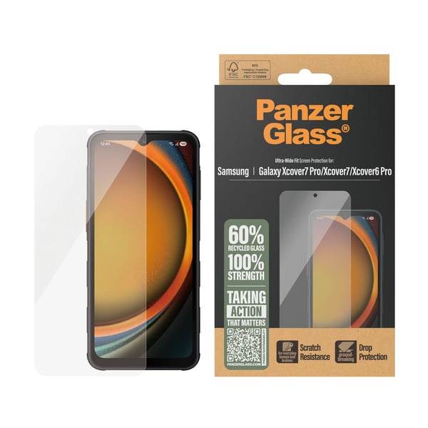 PanzerGlass Galaxy Xcover7 Pro/7/6 Pro näytönsuoja, Ultra-Wide Fit