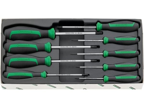 STAHLWILLE 4699 TORX, T10,T15,T20,T25,T27,T30,T40,T8,T9, Musta, Vihreä, Metallinen, 740 g, 9 kpl