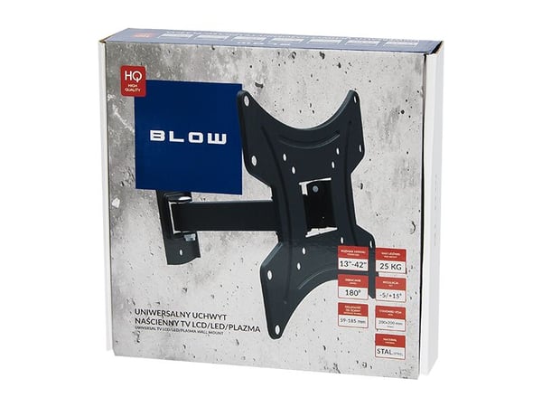 BLOW 76-863#, 106,7 cm (42"), 200 x 200 mm, -5 - 15°, 180°, Terästä, Musta