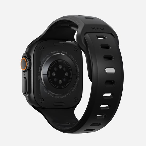 Nomad Tempo Band -ranneke Apple Watch Ultra 49 mm:lle, kumi, musta