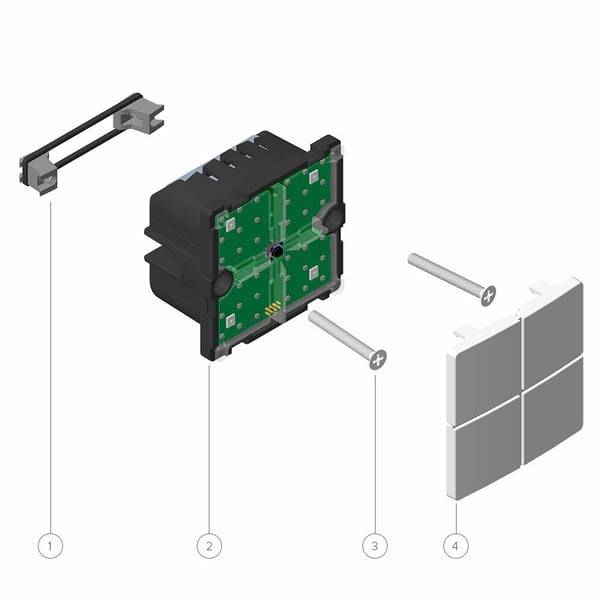 ZRB5120 MATRIX intelligent trådløs smart betjeningstryk / afbryder med dobbeltrelæ og LED lys i tan
