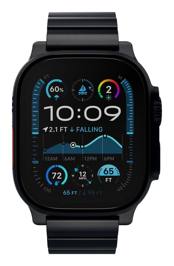 Decoded Traction Band, Yhtye, Älykello, musta, Apple, Apple Watch Ultra 1 & 2, Titaani
