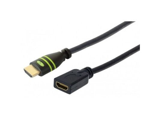 TECHly - Hög hastighet - HDMI-förlängningskabel med Ethernet - HDMI hane till HDMI hona - 5 m - dubbelt skärmad - svart - stöd för 4K